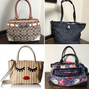 4 purse bundle (2 Coach, Betsey Johnson, Sam Edel)